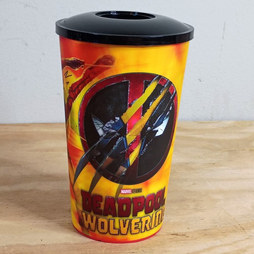 Deadpool & Wolverine Marvel Movie Theater Souvenir 32oz Plastic Cup With Lid